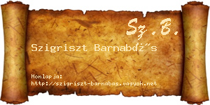 Szigriszt Barnabás névjegykártya
