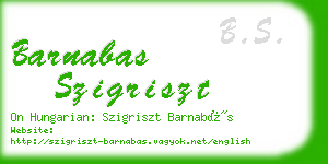 barnabas szigriszt business card